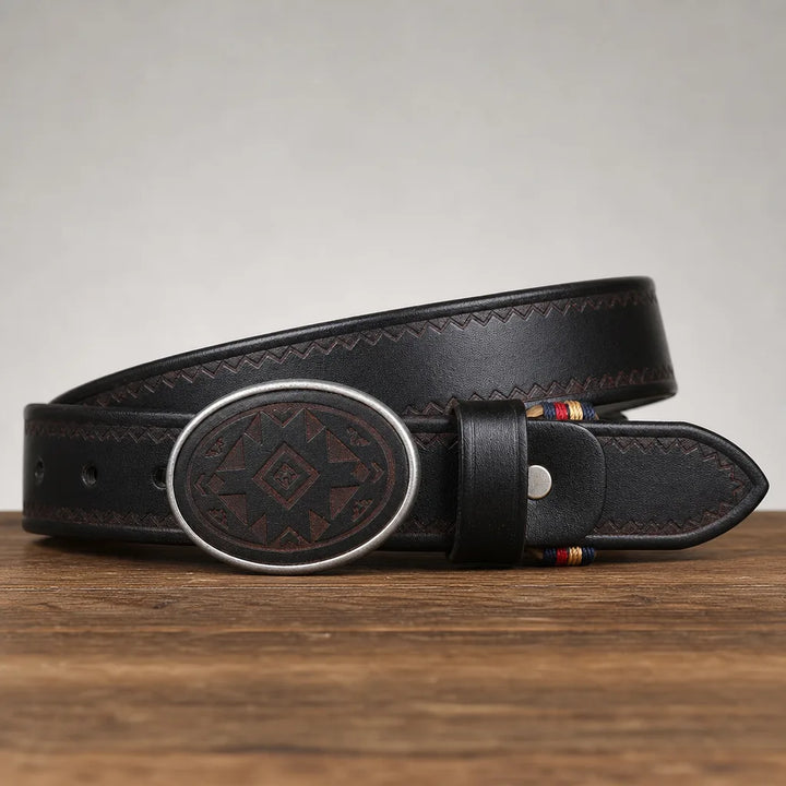 Silas | Men's Buckle Belts - Color:Black;Length:39.4 inches (100 cm)