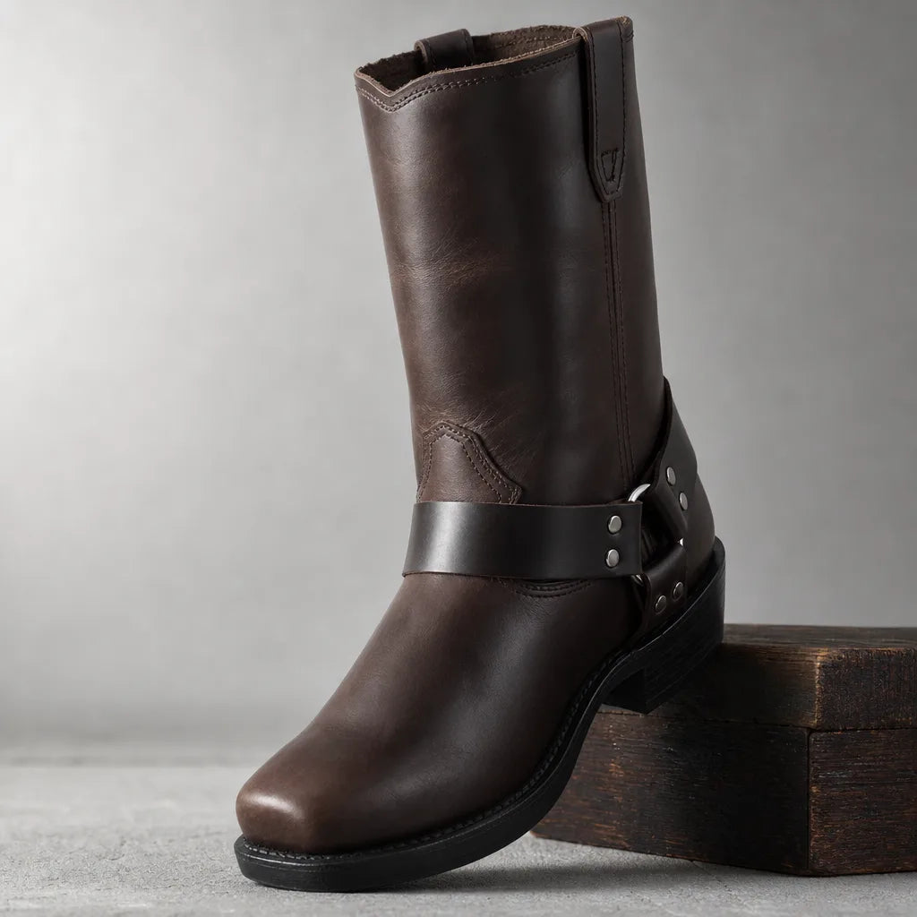 Silas | Mens Fall Cowboy Boots - Color:Dark Brown;Size:7