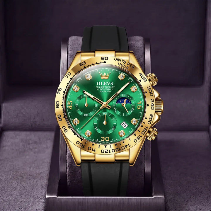 Sinclair | Mens Chronograph Watch - Color:Black/Green/Gold