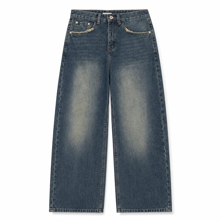 Sloane | Baggy Wide Leg Jeans - Color:Navy Blue;Size:XS
