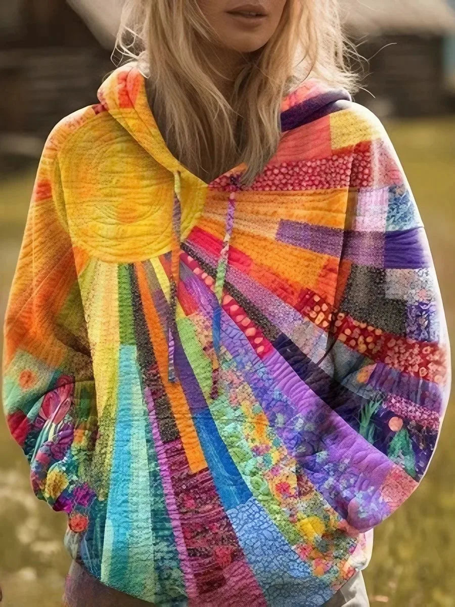 Sloane | Women's Artful Hoodie - Size:XS;Color:Multicolor