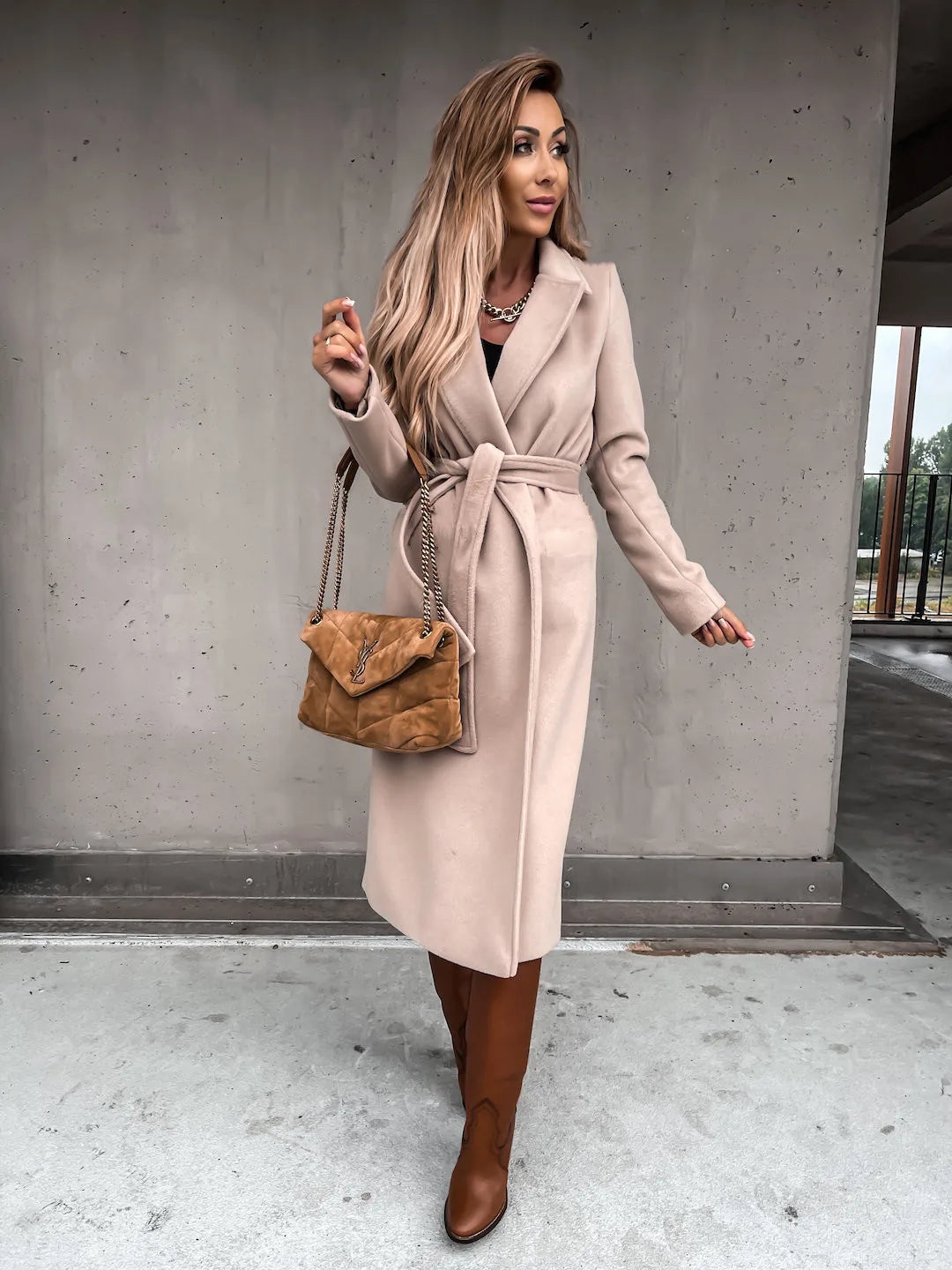Sonia | Women's Belted Trench Coat  - Size:XS;Color:Beige