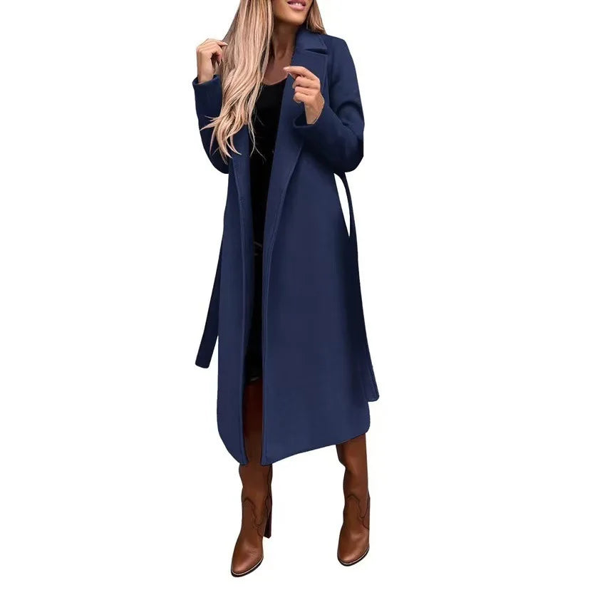 Sonia | Women's Belted Trench Coat  - Size:XS;Color:Blue