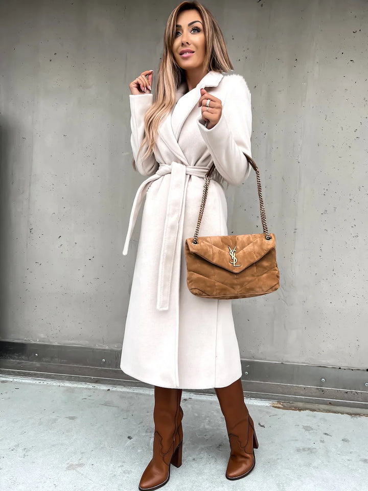 Sonia | Women's Belted Trench Coat  - Size:XS;Color:White