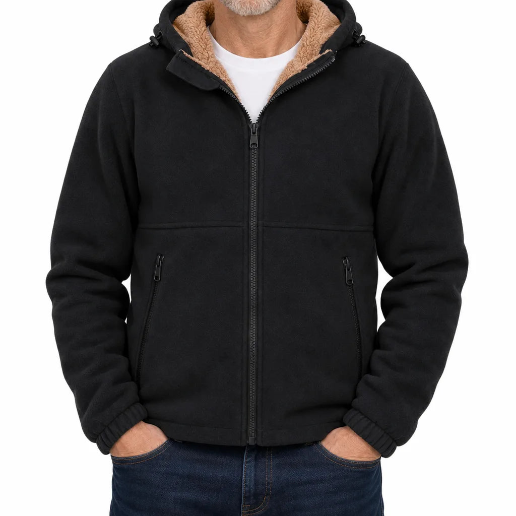 Soren | Warm Fall Fleece Jacket - Color:Black;Size:S
