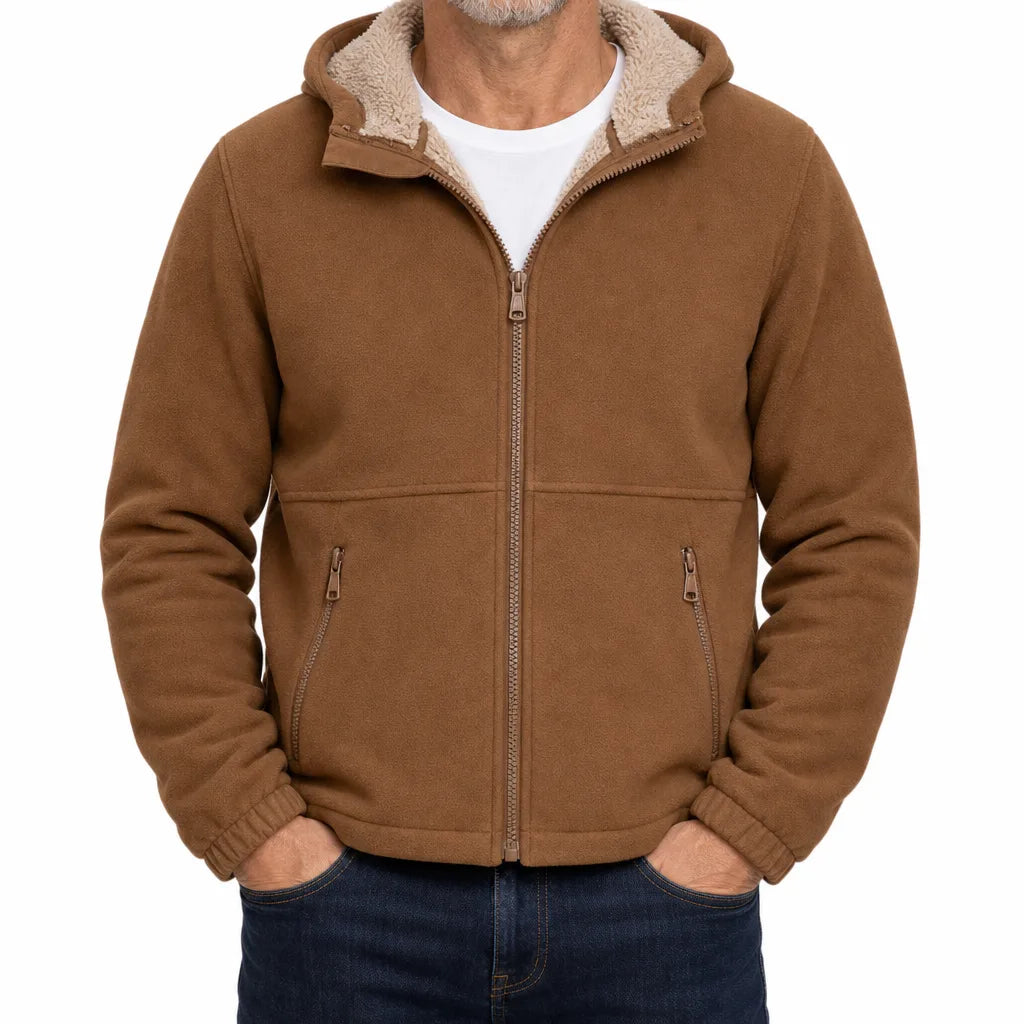 Soren | Warm Fall Fleece Jacket - Color:Brown;Size:S