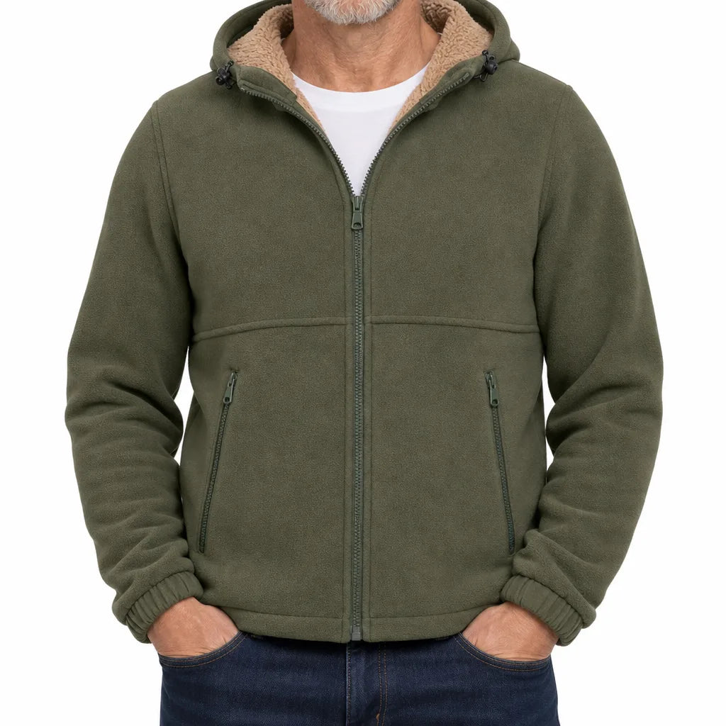 Soren | Warm Fall Fleece Jacket - Color:Green;Size:S