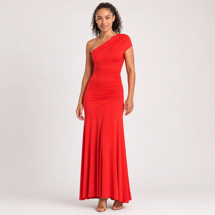 Women's Red Josephine Ruched Bodycon Dress