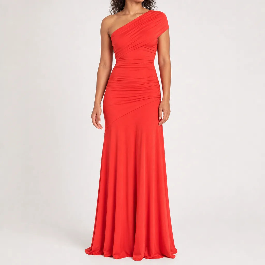 Séraphine | Women's Fall Wedding Guest Maxi Dress - Color:Burnt Orange;Size:XS