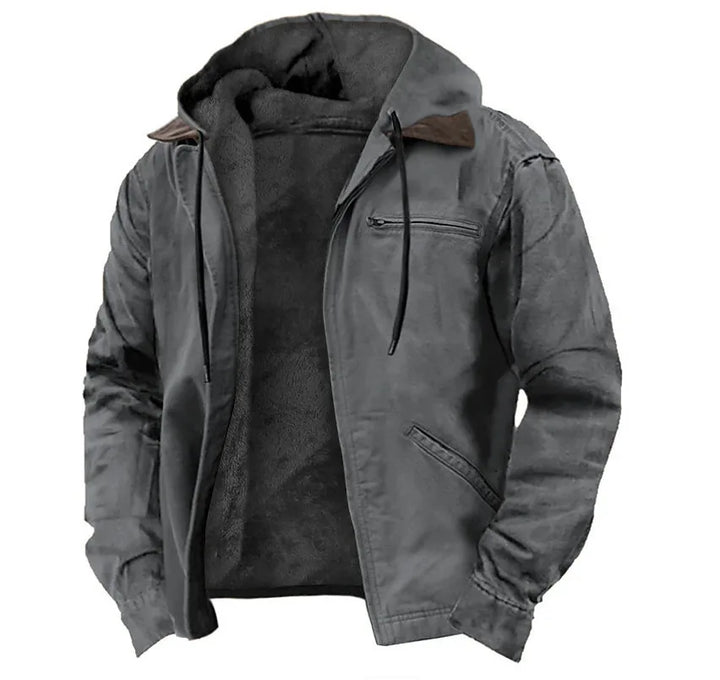 Stamford |  Men's Fleece Lined Hoodie Jacket - Color:Gray;Size:XS