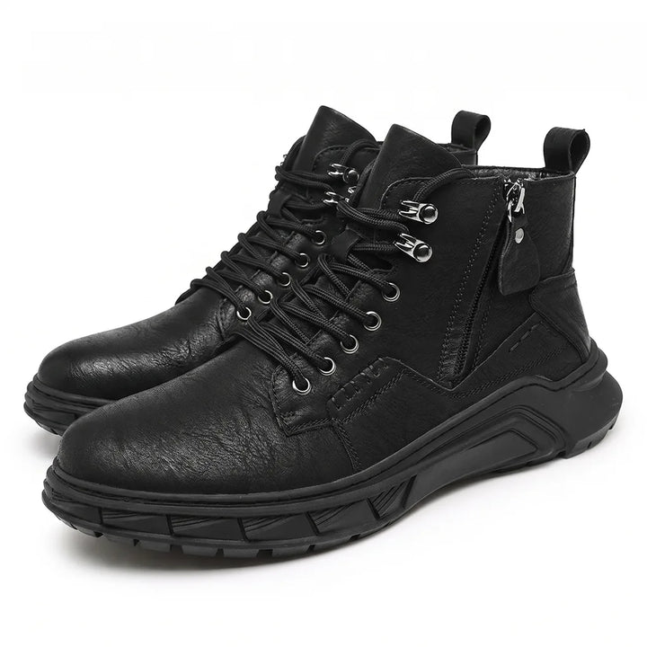 Steele Tactical Leather Boots - Color:Black;Size:38