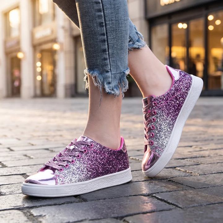 Stella Sequin Casual Sneakers - Color:Pink;Size:36