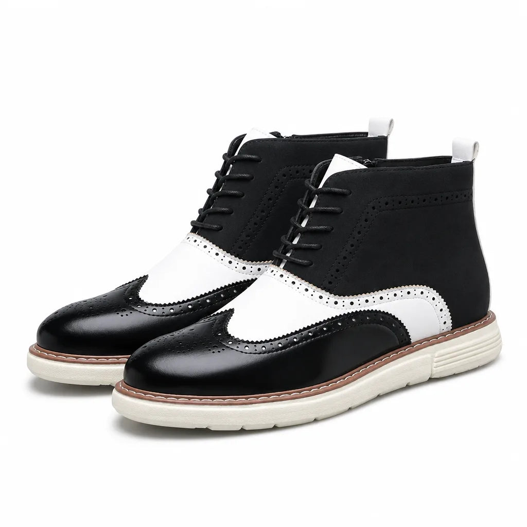 Stirling Wingtip Boots - Color:Black;Size:39