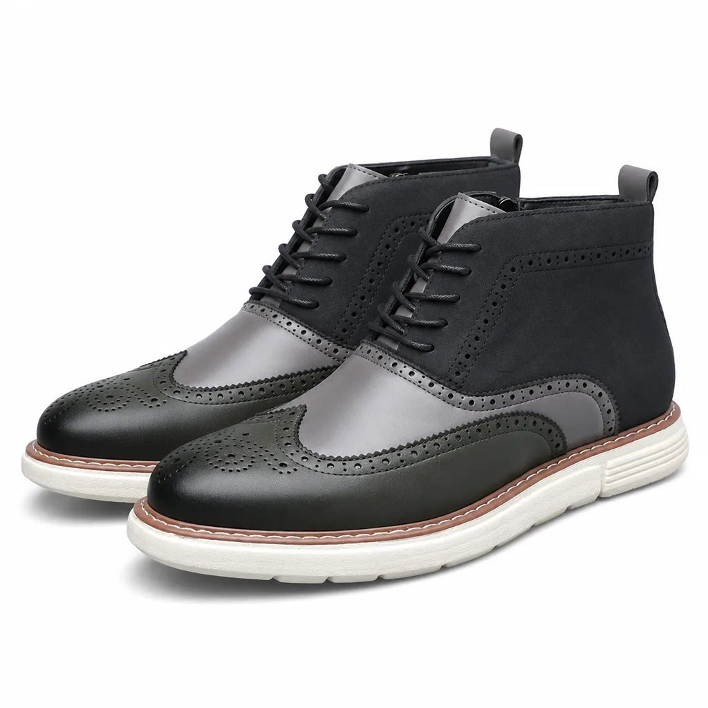 Stirling Wingtip Boots - Color:Green;Size:39