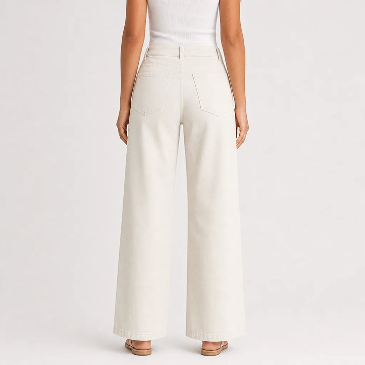 Women's Beige Stockton Cropped Wide Leg Pants (Copy)