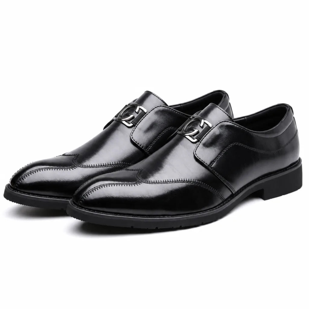 Sullivan Monk Strap Dress Shoes - Color:Black;Size:38