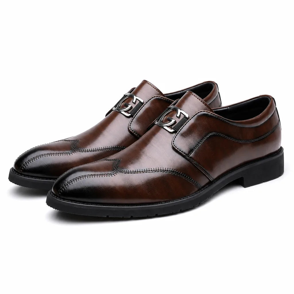 Sullivan Monk Strap Dress Shoes - Color:Brown;Size:38