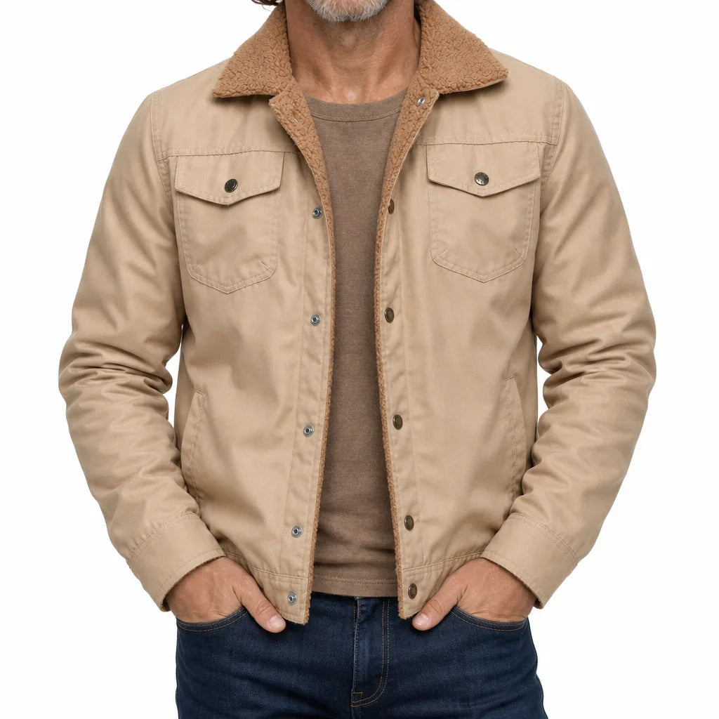 Sullivan | Warm Elegant Fall Bomber jacket - Color:Beige;Size:XS
