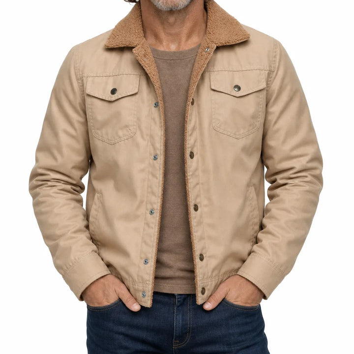 Sullivan | Warm Elegant Fall Bomber jacket - Color:Beige;Size:XS
