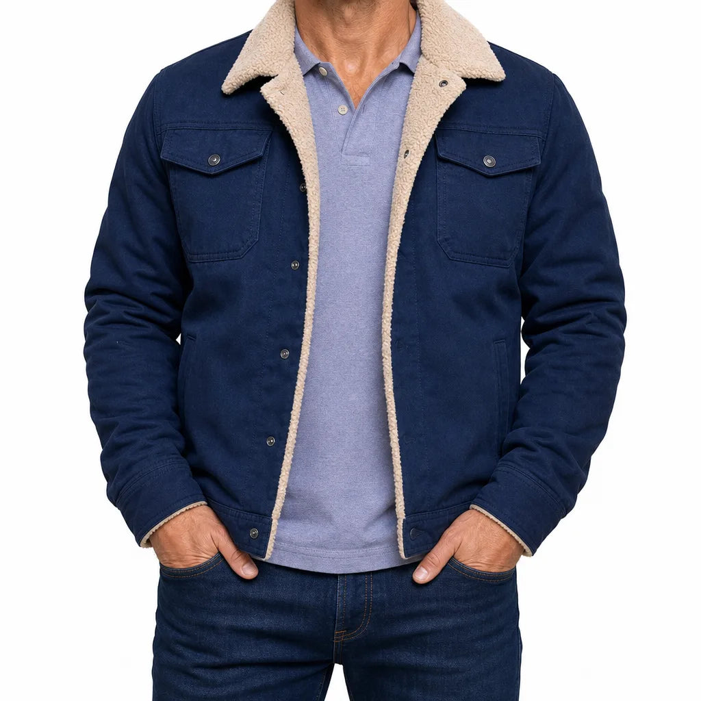 Sullivan | Warm Elegant Fall Bomber jacket - Color:Blue;Size:XS