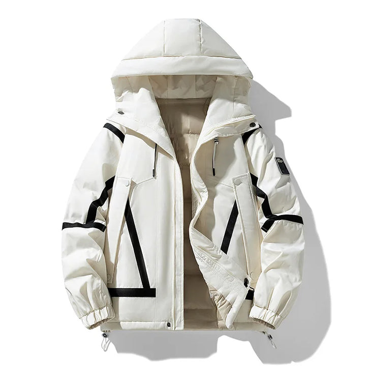 Summit | Hooded Duck Down Coat - Color:Beige;Size:S