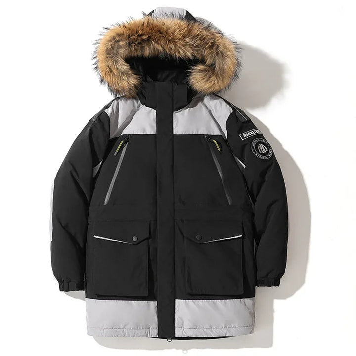 Summit | Men's Hooded Winter Jacket - Black