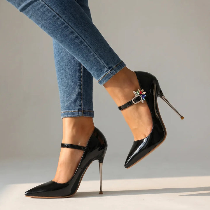 Sydney | Women's Mary Jane Heels   - Color:Black;Size:35