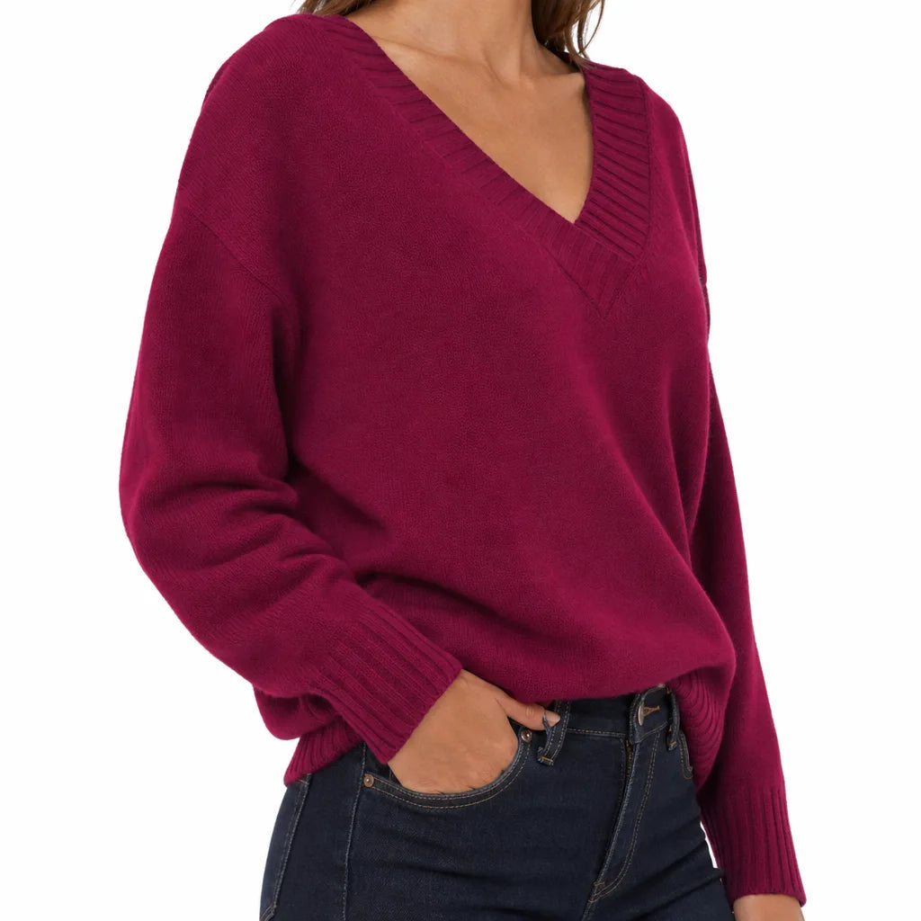 Women's Red Kipling V Neck Knit Sweater