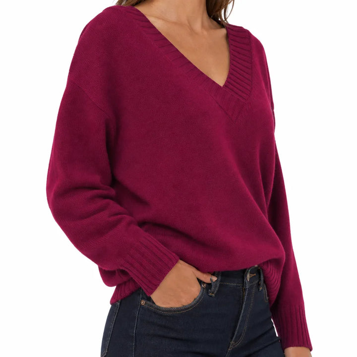 Women's Red Kipling V Neck Knit Sweater