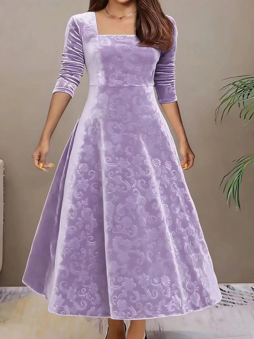 Talia | Women's Elegant Christmas Dress - Size:S;Color:Light Purple