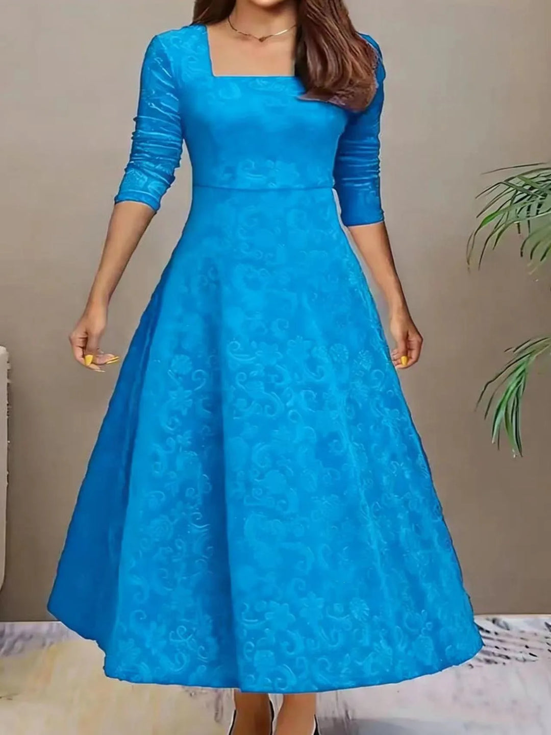 Talia | Women's Elegant Christmas Dress - Size:S;Color:Sky Blue