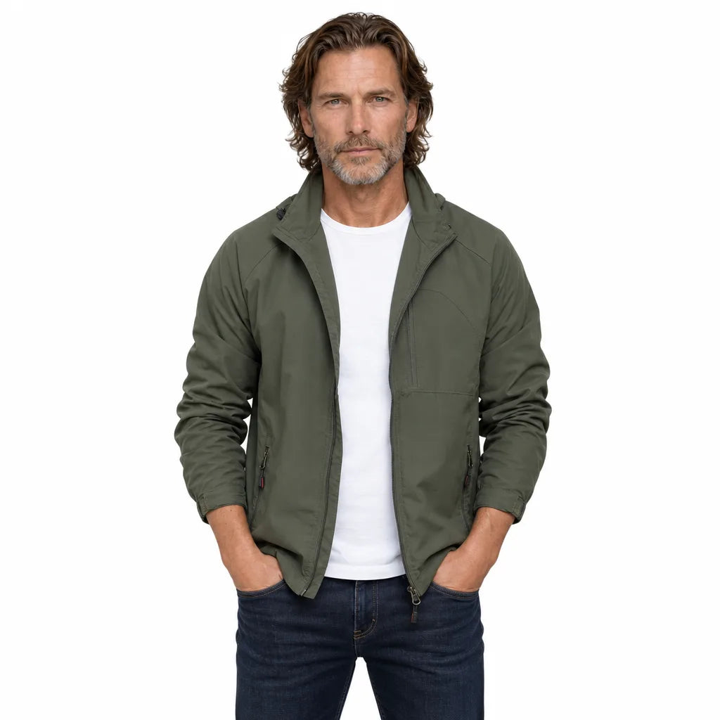 Men's Green Larkin Hooded Rain Jacket