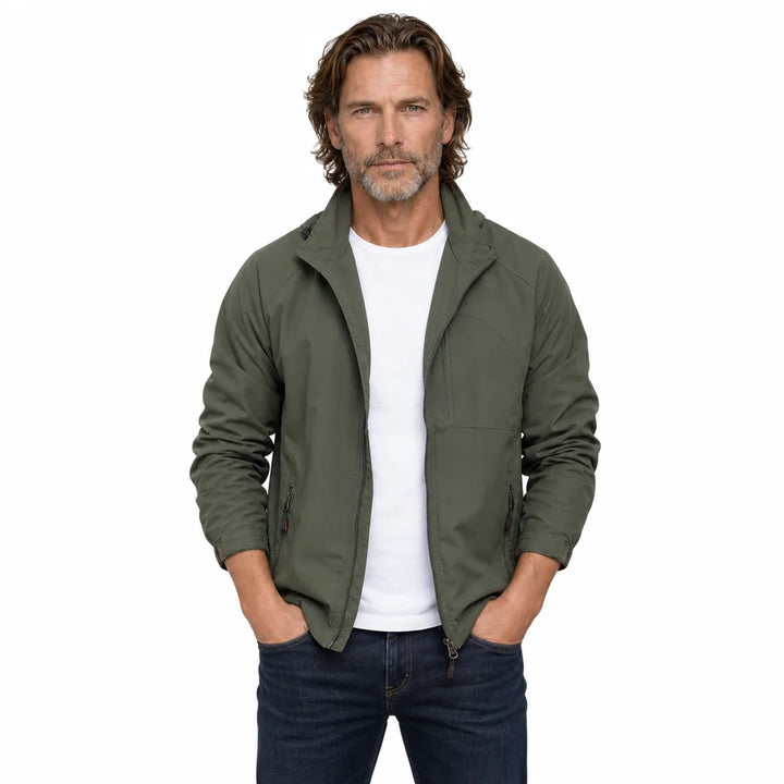 Men's Green Larkin Hooded Rain Jacket