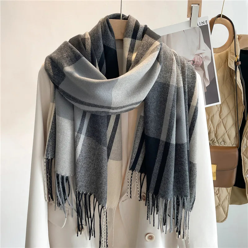 Taylor | Women's Classic Winter Scarf  - Length (cm):200 x 65 cm;Color:Gray