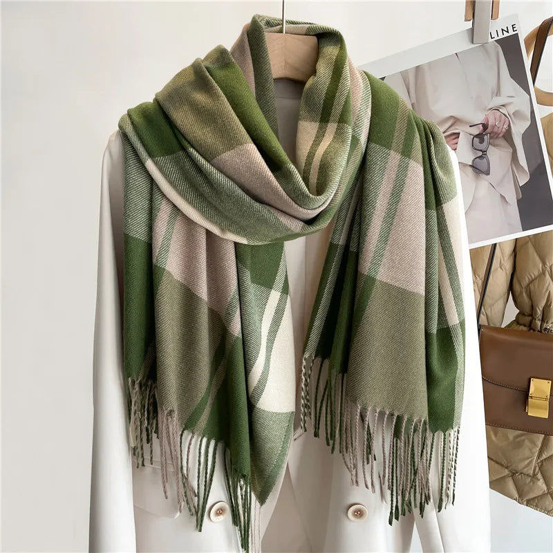 Taylor | Women's Classic Winter Scarf  - Length (cm):200 x 65 cm;Color:Green