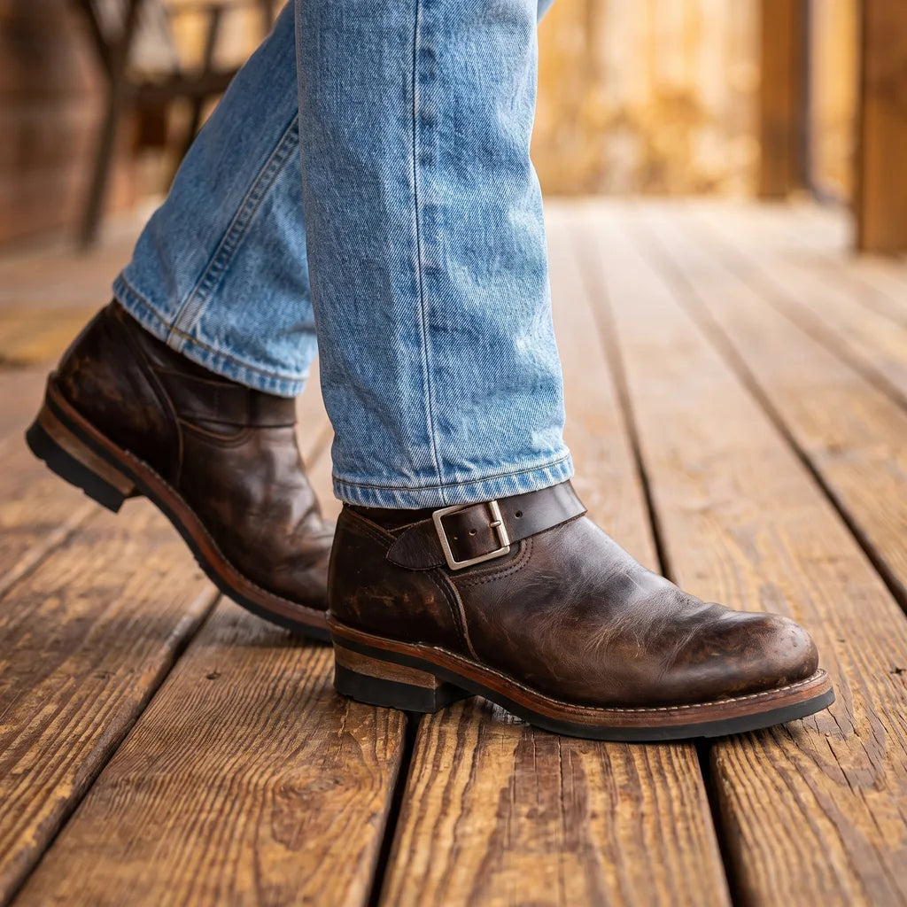 Men's Beige Fitch Buckle Chelsea Boots