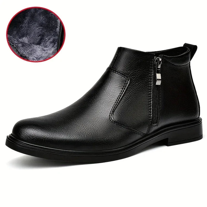 Teigan  |  Men's Luxury Size-Up Boots  - Color:Black Fleece;Size:38