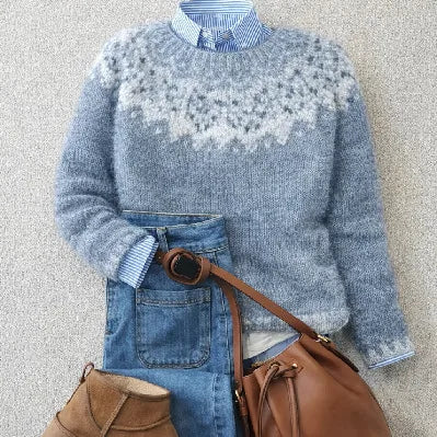 Tessa | Women's Wool Knit Sweater - Size:XXS;Color:Blue