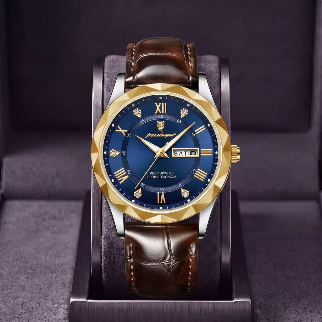 Thatche | Classic Dial Watch - Color:Brown/Blue