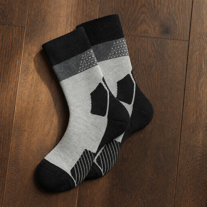 Thatcher | Merino wool Hiking Socks  - Color:Black/White;Size:One Size
