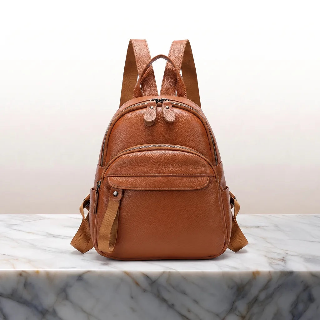 Thayer Leather Mini Backpack - Color:Brown