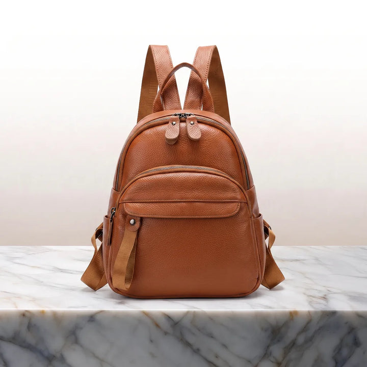 Thayer Leather Mini Backpack - Color:Brown