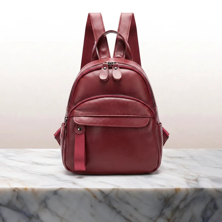 Thayer Leather Mini Backpack - Color:Red