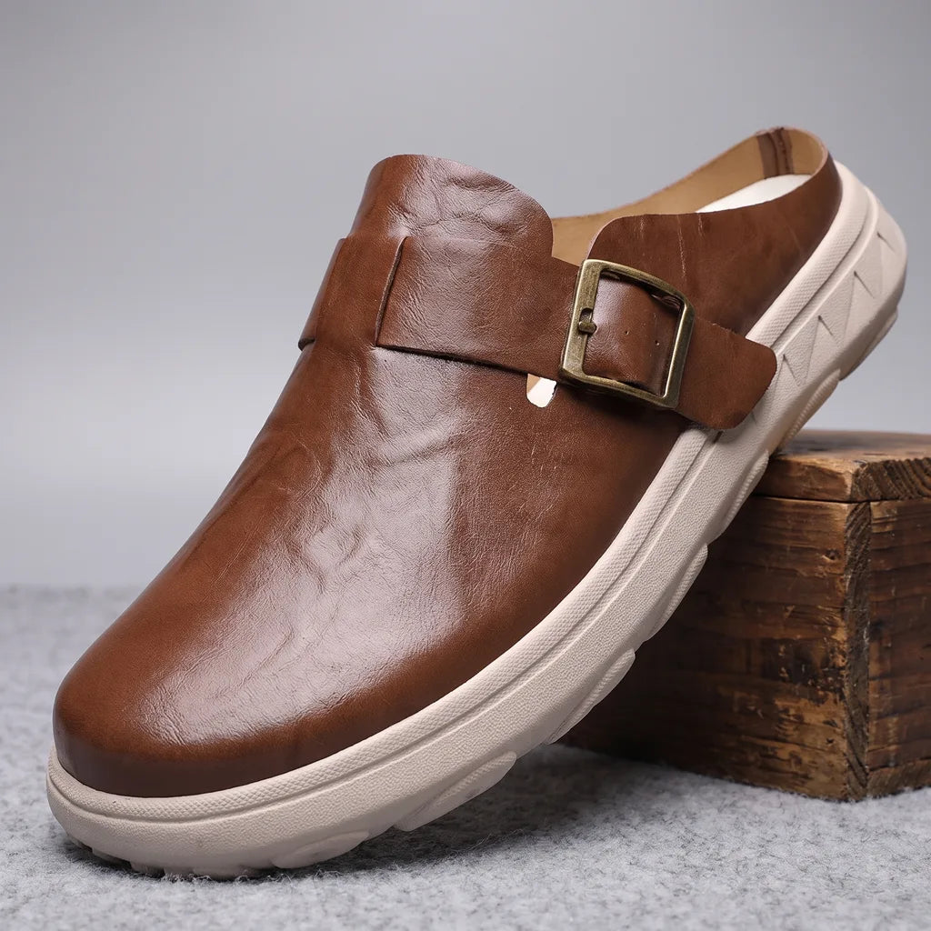 The Wilson Leather Sandals - Color:Brown;Size:38