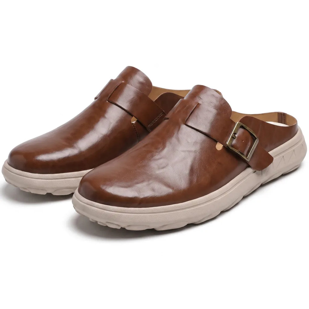 Men's Bowen Leather Buckle Mules