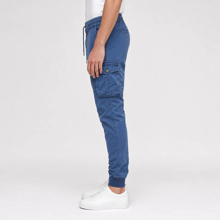 Men's Blue Howard Cotton Cargo Joggers