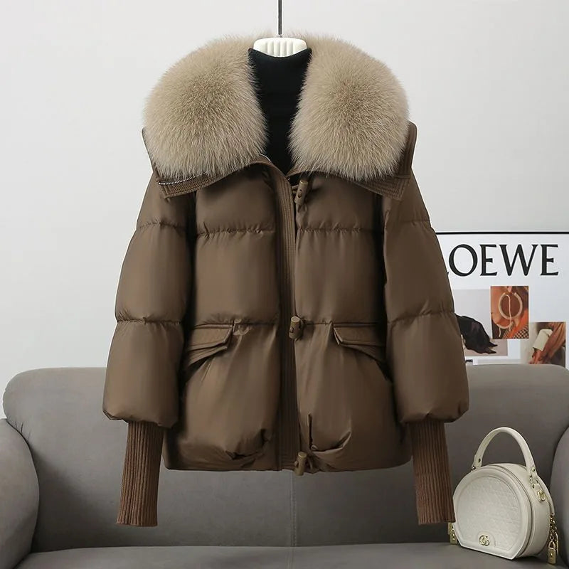 Tiana | Women's Puffer Winter Jacket - Brown