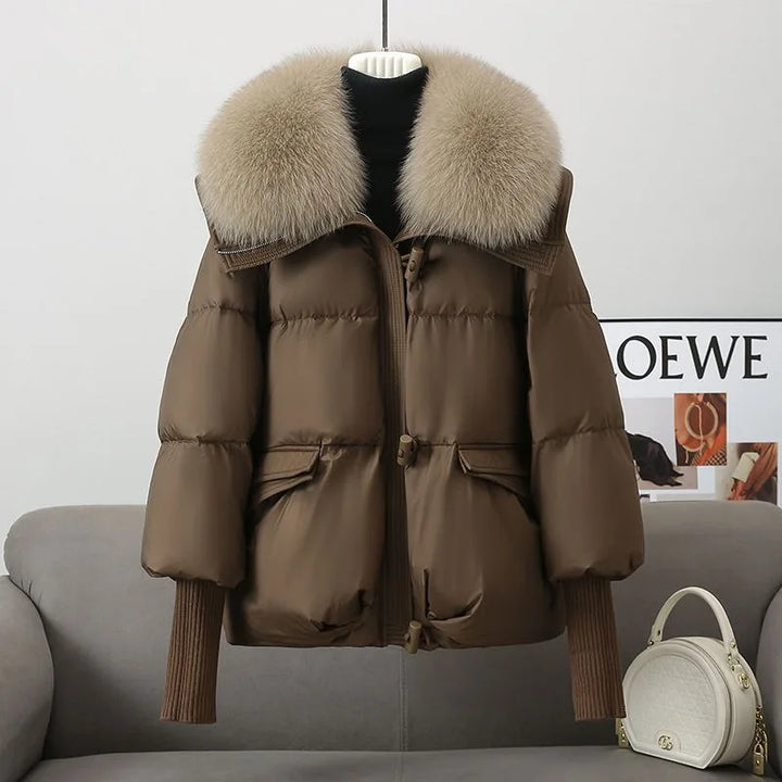 Tiana | Women's Puffer Winter Jacket - Brown