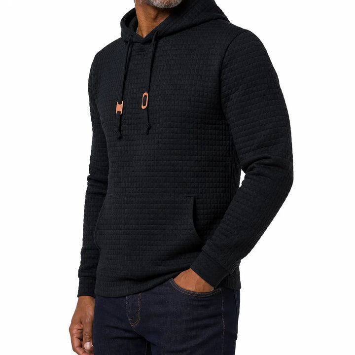 Men's Black Tomlin Check Jacquard Hoodie