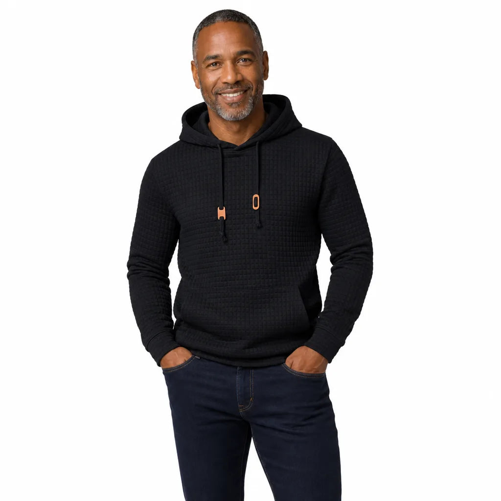 Men's Black Tomlin Check Jacquard Hoodie